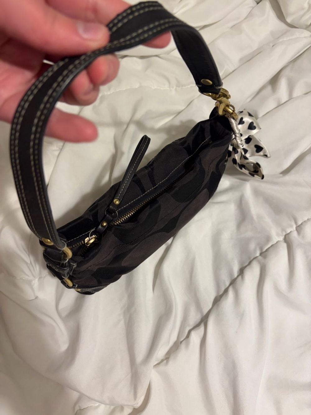 Coach Black & brown Mini Carly Shoulder Bag with Gold Hardware - Picture 13 of 16
